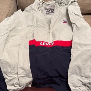 Mens Levi's Taslan Logo Half Zip Anorak Pullover XL NWOT